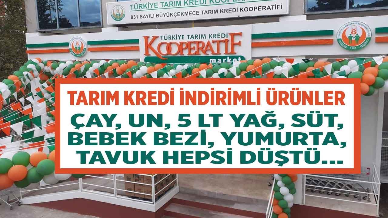 Tarım Kredi Market yeni indirimleri duyurdu: Bebek bezi, tavuk, 30’lu koli yumurta, 5 LT ayçiçek yağı, pirinç, çay, un fiyatları düştü!